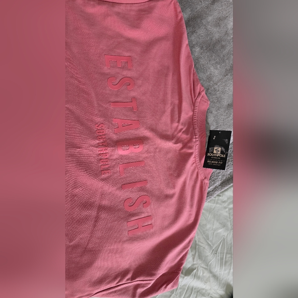 South Pole Pink Tee with Graphic Text, Sold